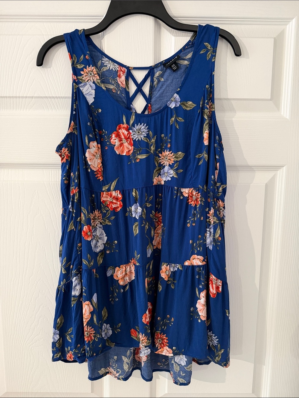 torrid Blue Floral Crisscross Back Tank